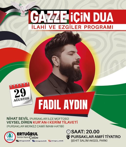 Tüm hemşehrilerimizi, Gazze için Dua 🤲programımıza davet ediyoruz.